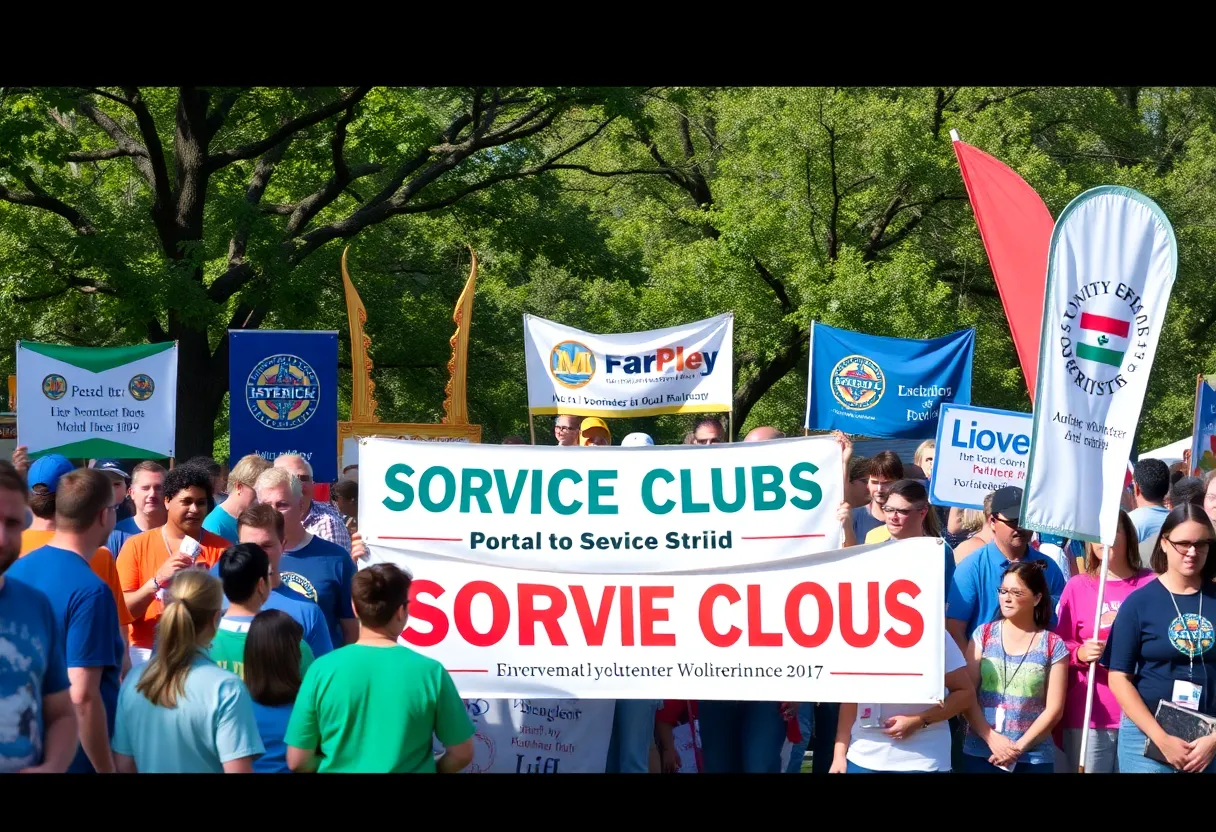Community members participating in Service Clubs Month celebration