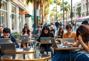 Diverse individuals working independently representing solopreneurship in California.