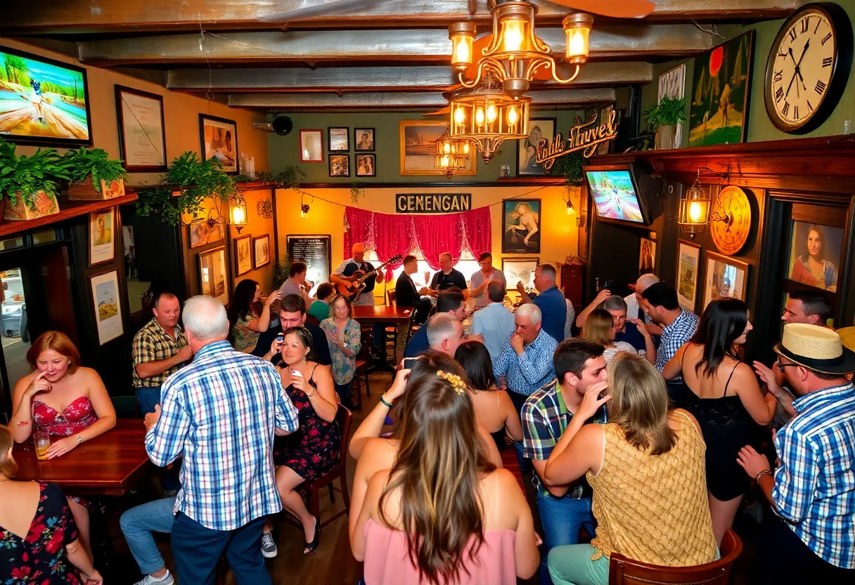 Crowd enjoying live music at Swallow's Inn in San Juan Capistrano