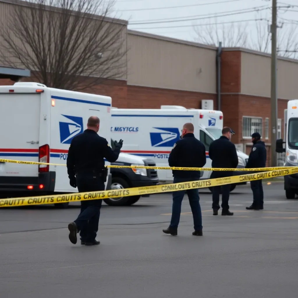 Police investigation at postal service facility