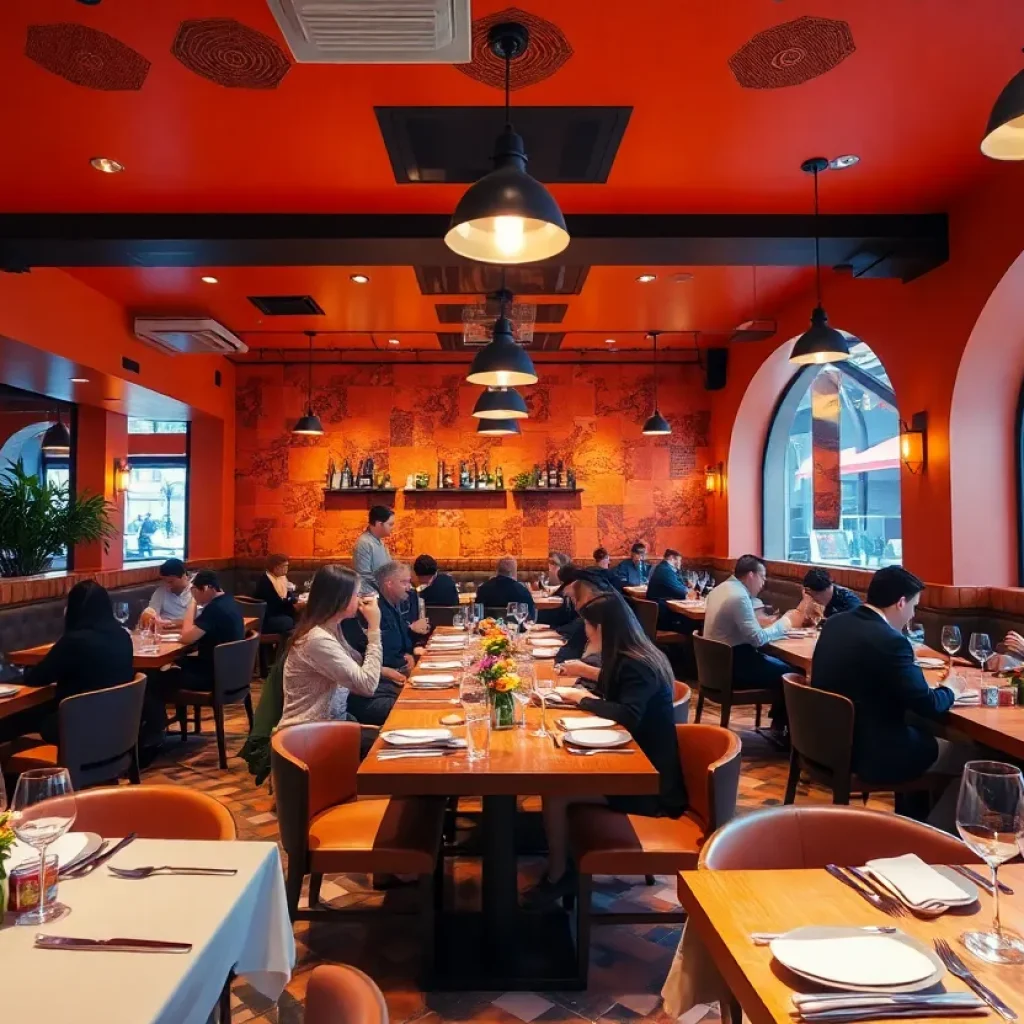 Inside view of Vaca Steakhouse with modern decor