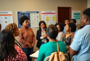 Participants at the Anti-Poverty Summit discussing strategies