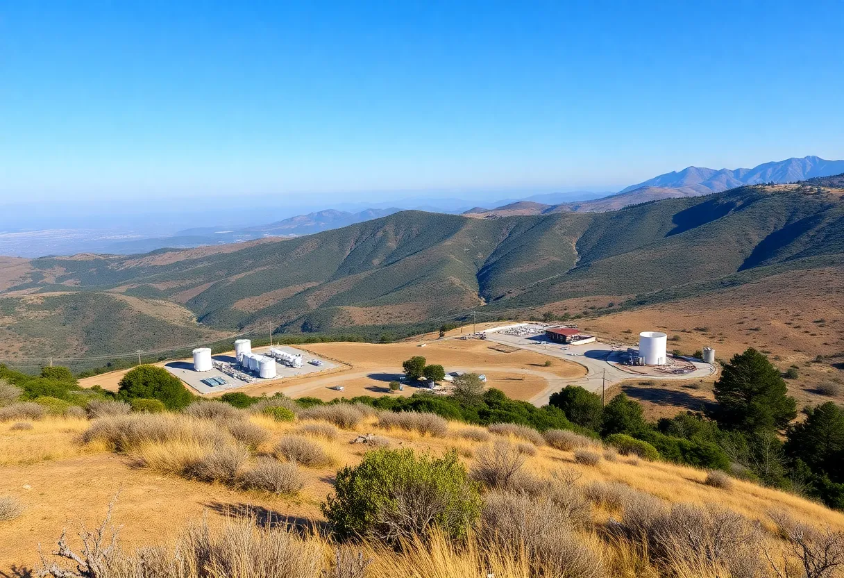 California landscape with energy infrastructure representing climate regulations.
