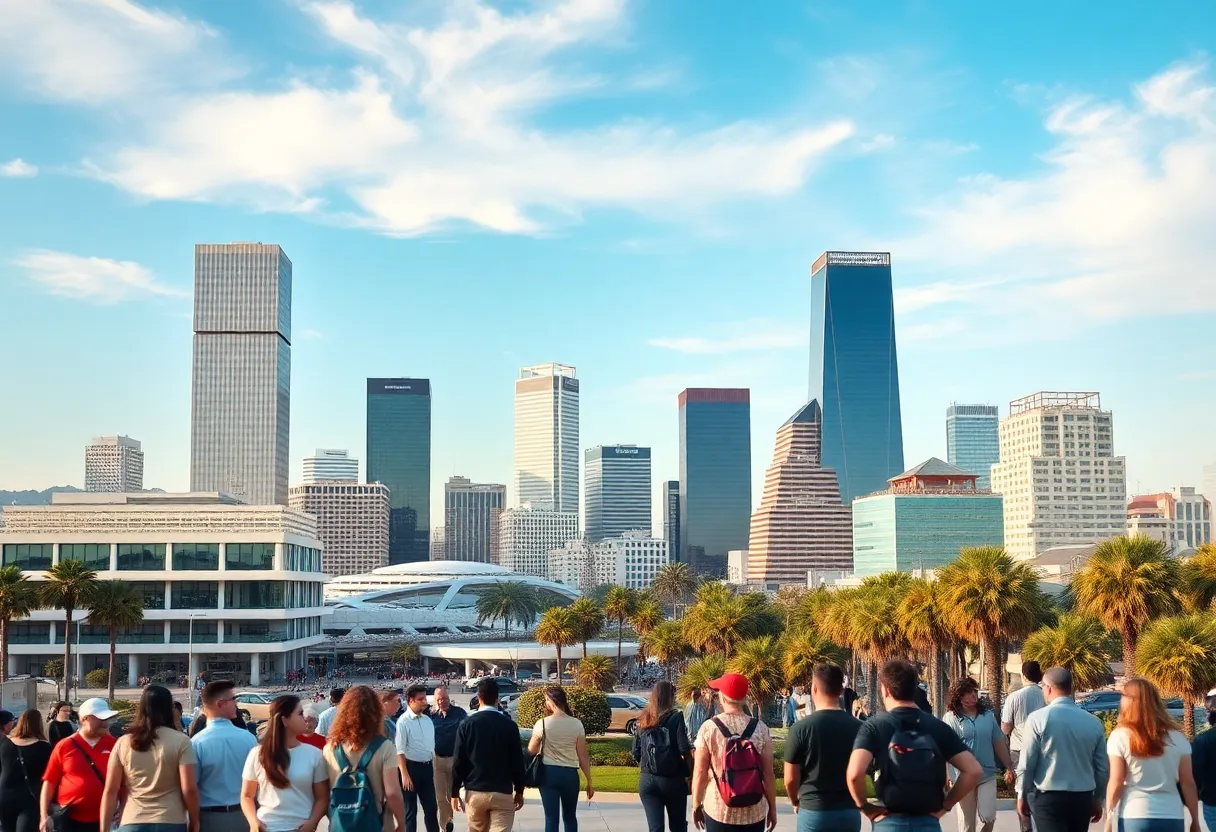 California skyline representing economic growth and innovation.