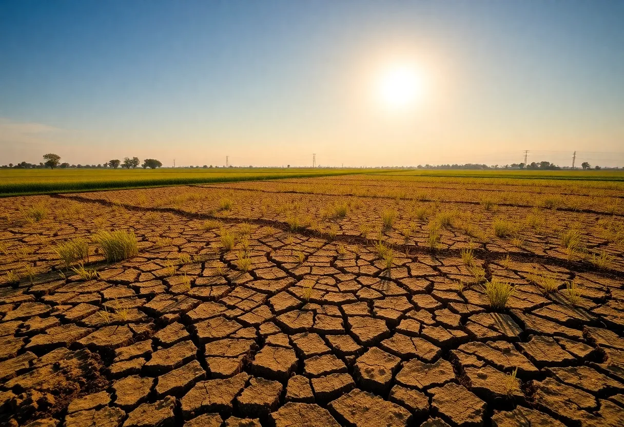 Drought-stricken rice fields in California's Sacramento Valley