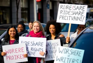 Rideshare drivers advocating for union rights in California