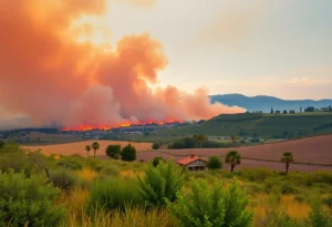 California landscape affected by wildfires