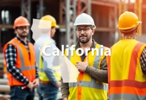 Construction workers adhering to safety guidelines in California