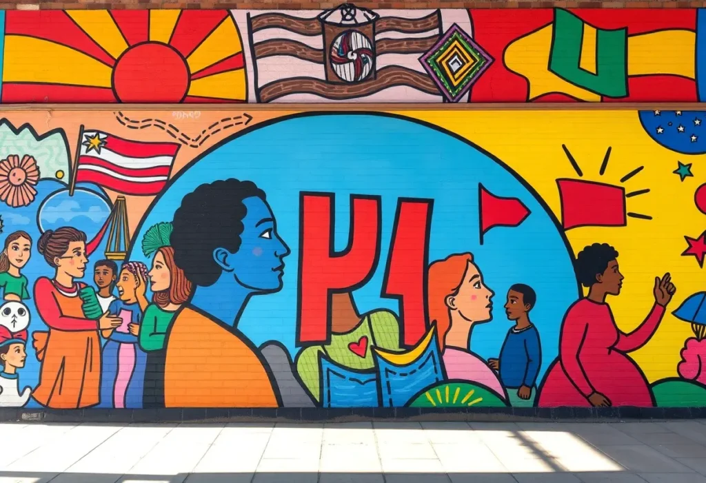 Conceptual design for Charlie Kirk memorial mural in Huntington Beach.