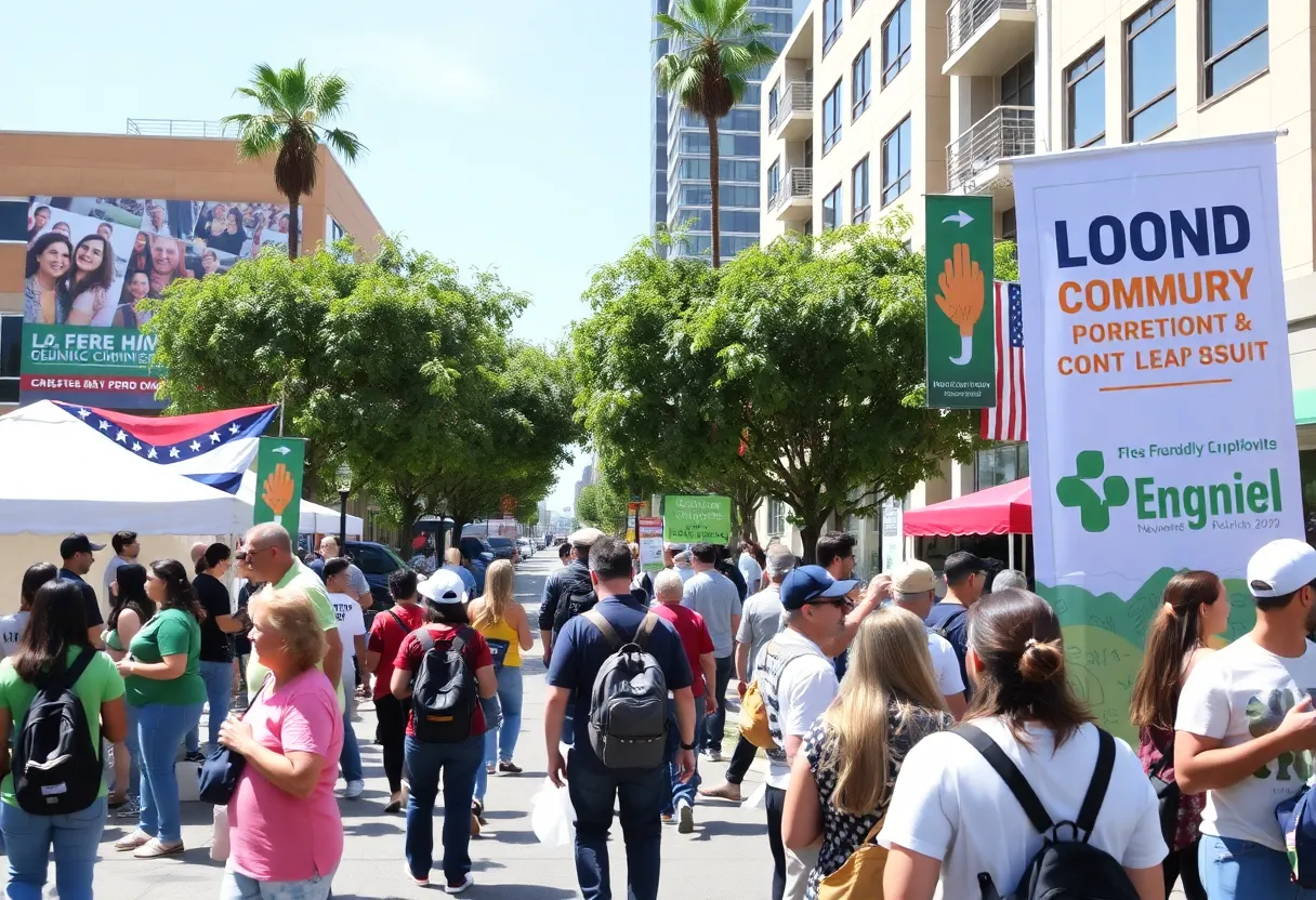 Community event in Orange County promoting eco-friendly practices