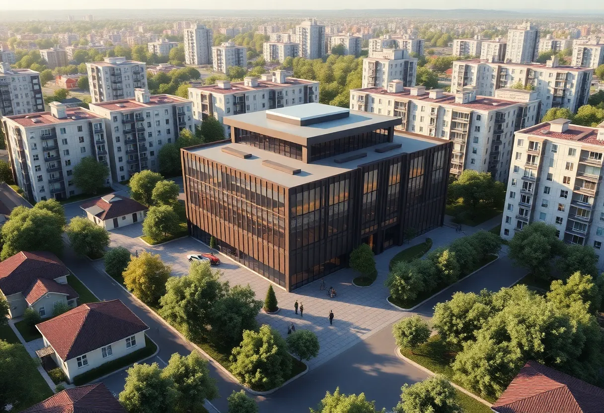 Rendering of Costa Mesa's new Emergency Operations Center and residential units