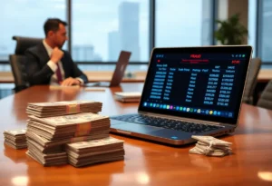 Illustration of financial fraud in a corporate setting