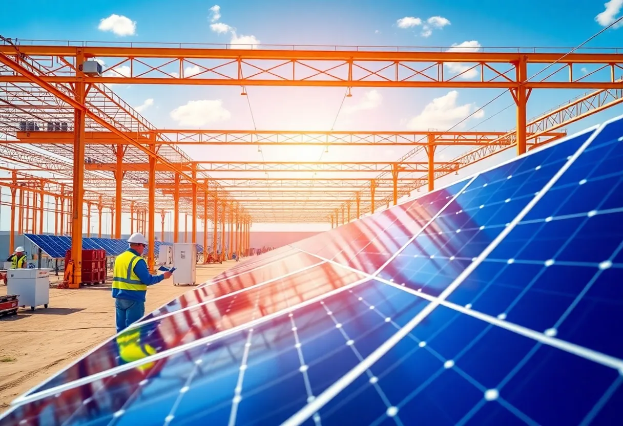 GAF Energy's solar panel manufacturing facility in Georgetown, Texas.