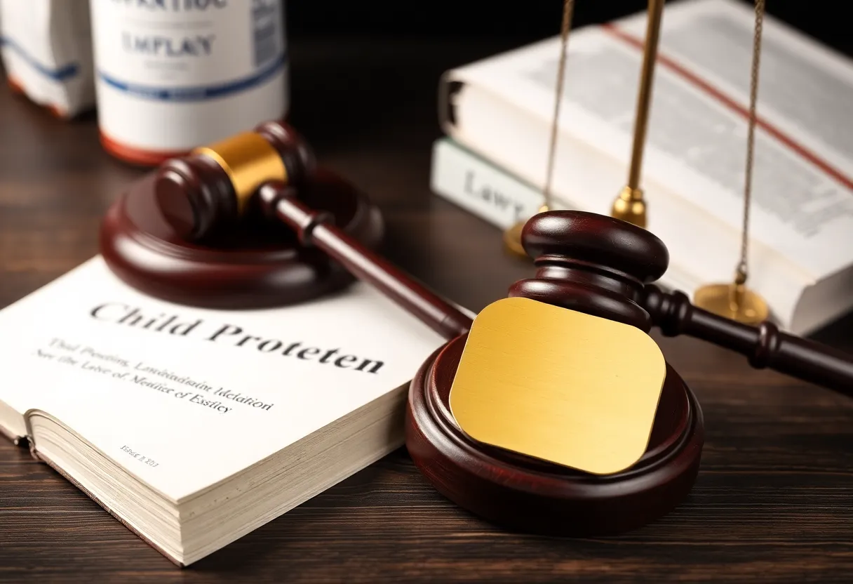 Gavel and law book symbolizing legal case