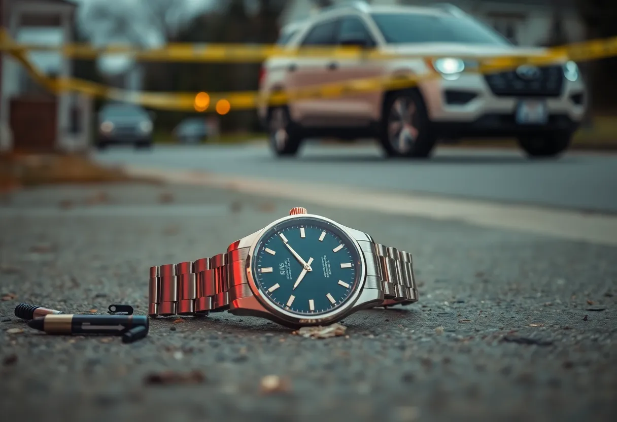 Scene of an armed robbery outside of Irvine airport with luxury watch
