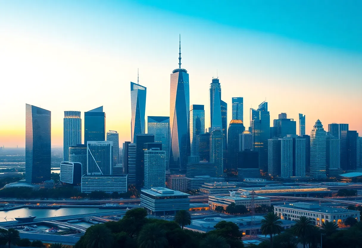 Skyline of Irvine showcasing innovation and technology development