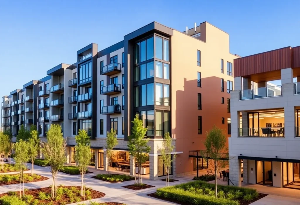 Modern apartment complex developed by Irvine Co.