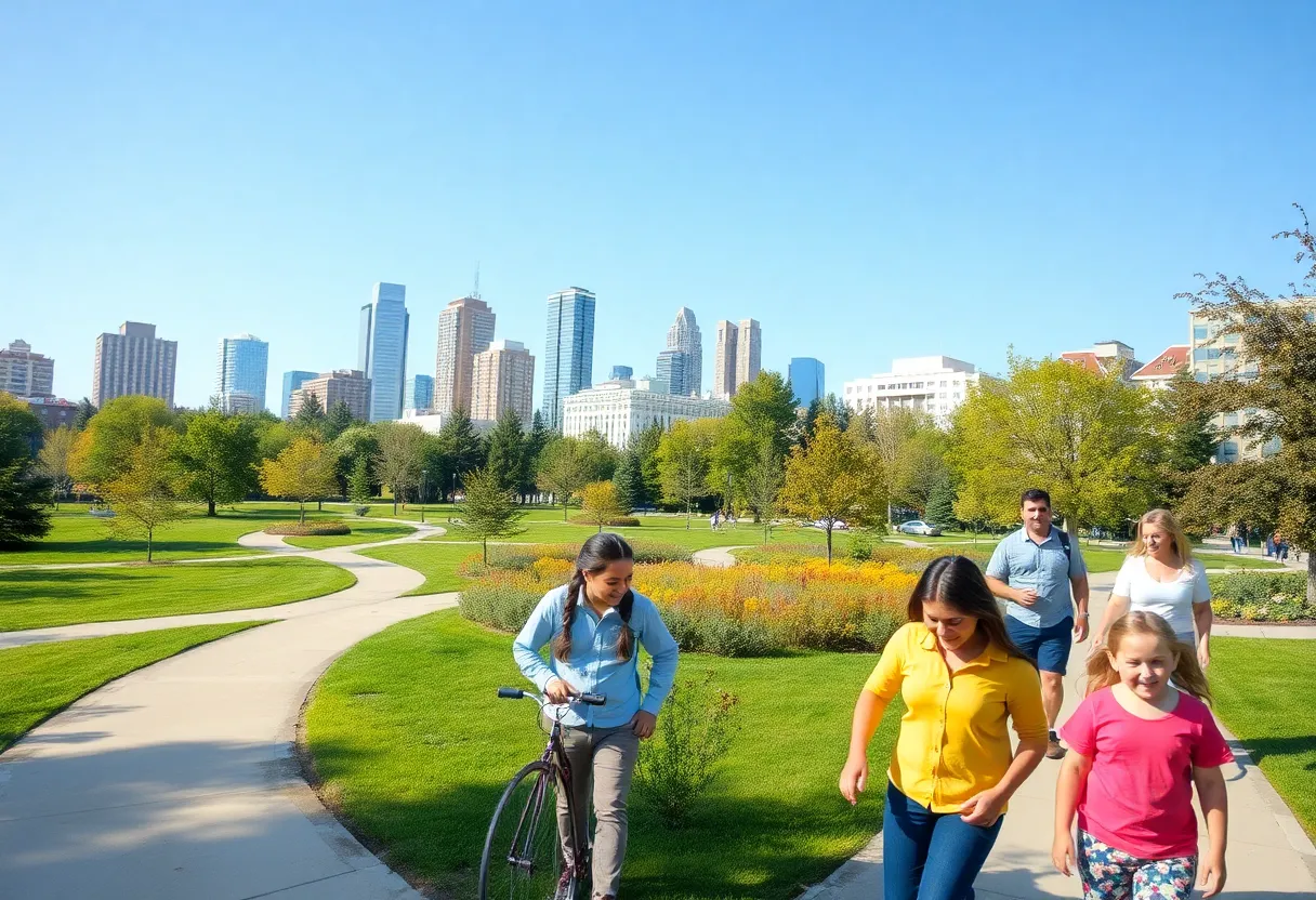 Community park in Irvine with families and children enjoying outdoor activities.