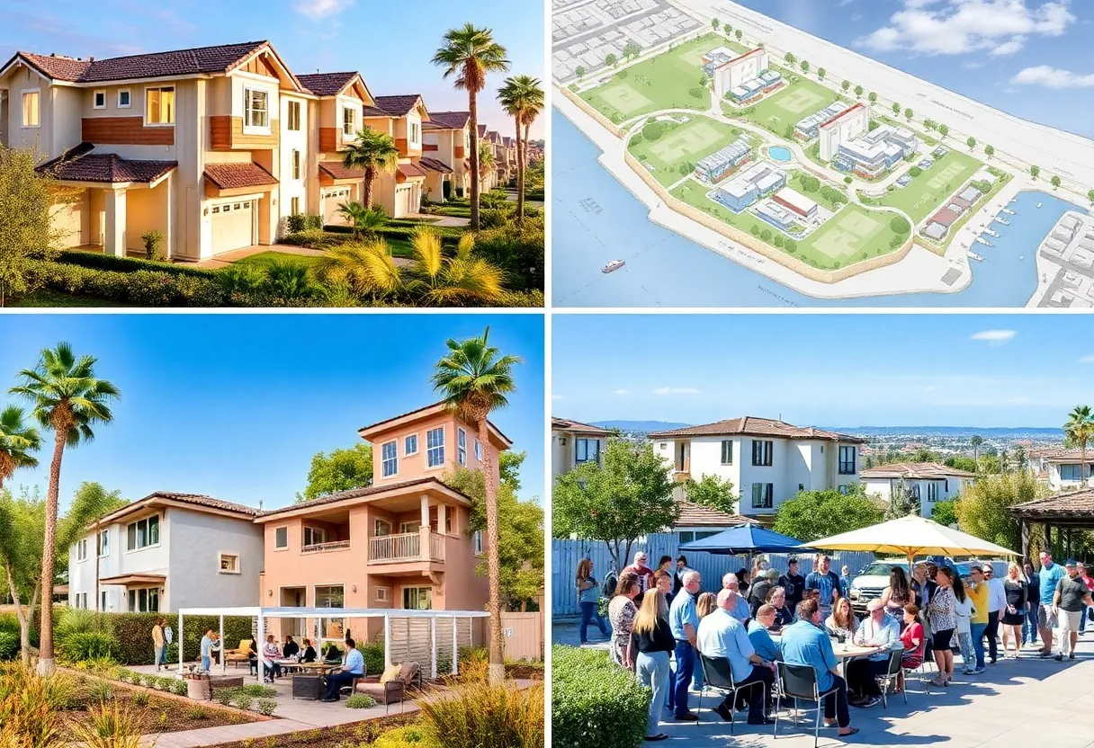 Community gathering discussing housing development in Newport Beach