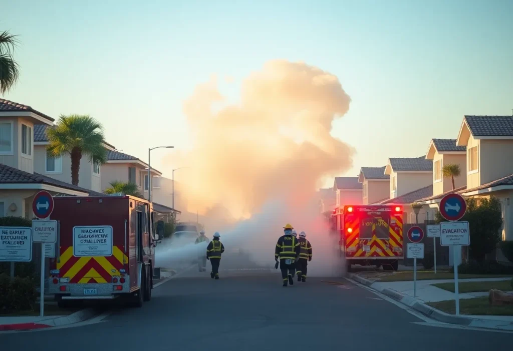 Emergency crews working to manage a methane gas leak in Newport Beach