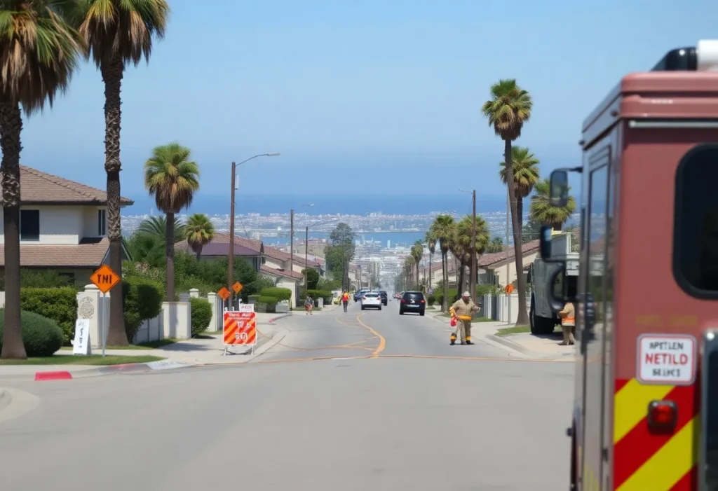 Emergency responders in Newport Beach evacuating residents due to a methane gas leak.