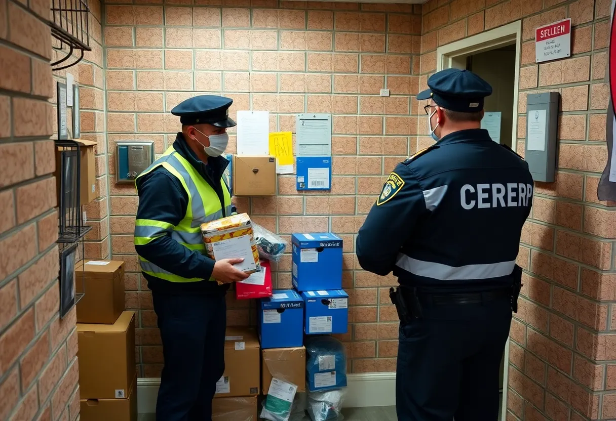 Secure packages in an apartment mailroom