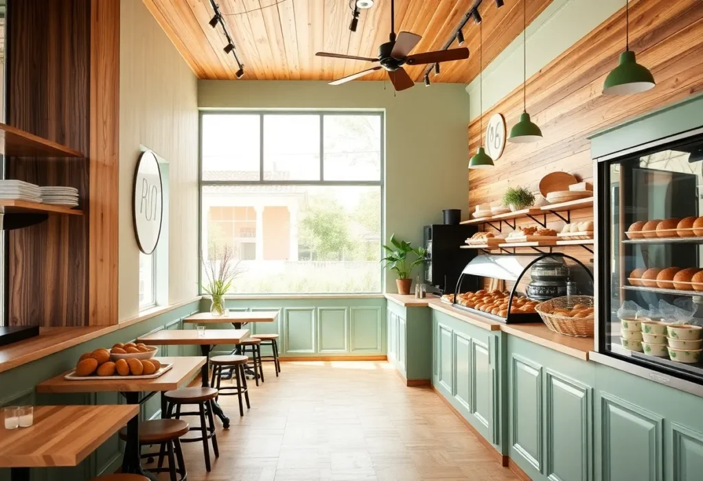 Interior of Pan Y Cafe showcasing baked goods