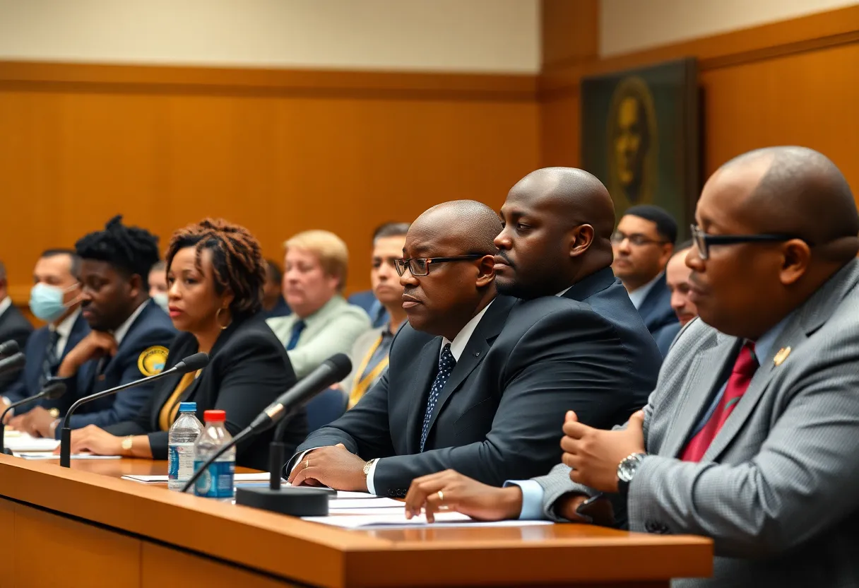 Santa Ana city council meeting discussing police accountability