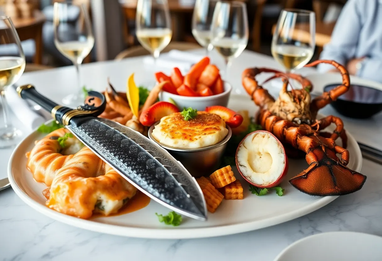 Gourmet seafood platter with seasonal highlights at Bluewater Grill