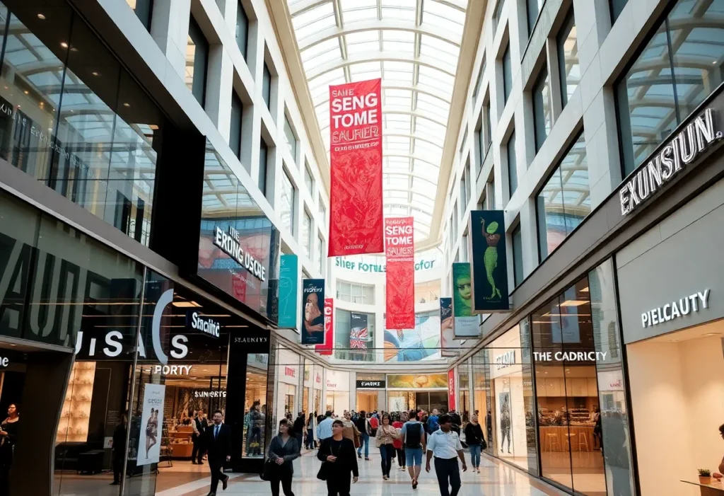 Luxury storefronts at South Coast Plaza