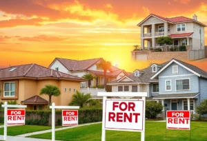 A collage of rental properties in Southern California