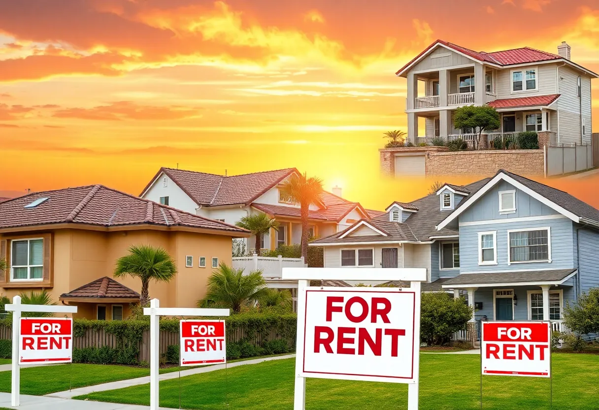 A collage of rental properties in Southern California