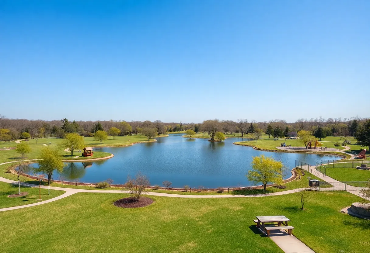 Scenic view of William R. Mason Regional Park with a lake